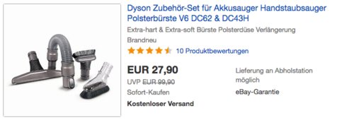 Dyson Zubehör-Set für Akkusauger (V6, DC62 & DC43H) - jetzt 13% billiger