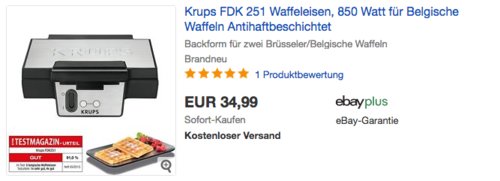Krups FDK 251 Waffeleisen für Belgische Waffeln - jetzt 10% billiger