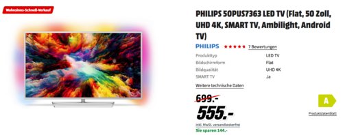 PHILIPS 50PUS7363 50 Zoll Ambilight LED-TV PHILIPS 50PUS7363 50 Zoll Ambilight LED-TV