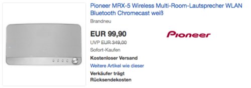 Pioneer MRX-5 Wireless Multi-Room-Lautsprecher, weiß Pioneer MRX-5 Wireless Multi-Room-Lautsprecher, weiß