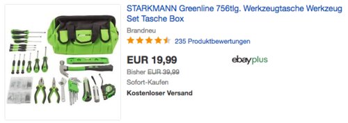 STARKMANN Greenline Werkzeug-Set 756-tlg. STARKMANN Greenline Werkzeug-Set 756-tlg.
