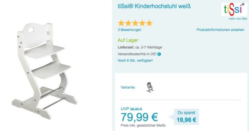 tissi Kinderhochstuhl - jetzt 20% billiger tissi Kinderhochstuhl - jetzt 20% billiger