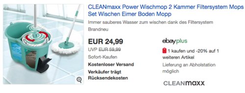 CLEANmaxx 05549 Power-Wischmopp Set , türkis CLEANmaxx 05549 Power-Wischmopp Set , türkis