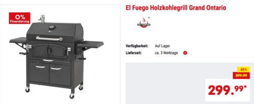 El Fuego Holzkohlegrill "Grand Ontario", 81x46 cm Grillfläche El Fuego Holzkohlegrill "Grand Ontario", 81x46 cm Grillfläche