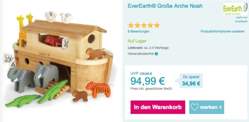 EverEarth® Große Arche Noah mit 14 Tieren EverEarth® Große Arche Noah mit 14 Tieren