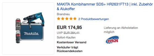 MAKITA Kombihammer SDS+ HR2631FT13 inkl. Zubehör & Alukoffer MAKITA Kombihammer SDS+ HR2631FT13 inkl. Zubehör & Alukoffer