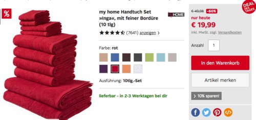 my home Handtuch-Set "Inga", 10-teilig my home Handtuch-Set "Inga", 10-teilig