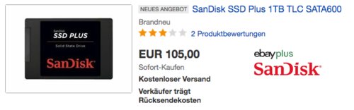SanDisk SSD Plus 1TB interne SSD-Festplatte, 2,5 Zoll SanDisk SSD Plus 1TB interne SSD-Festplatte, 2,5 Zoll