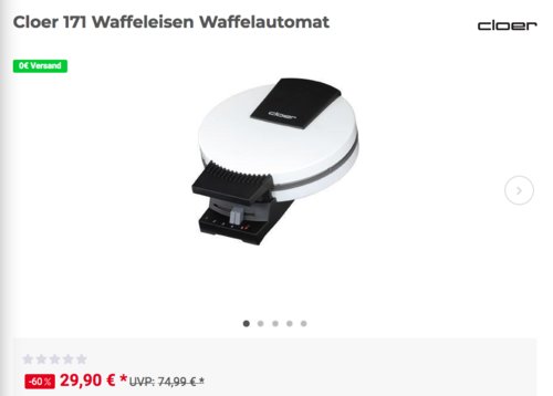 Cloer 171 Waffeleisen - jetzt 32% billiger