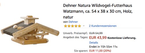 Dehner Natura Wildvogel-Futterhaus Watzmann ca. 54 x 38 x 30 cm, natur Dehner Natura Wildvogel-Futterhaus Watzmann ca. 54 x 38 x 30 cm, natur
