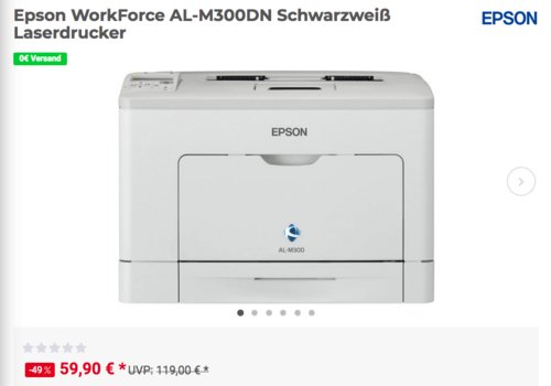 Epson WorkForce AL-M300DN Schwarzweiß Laserdrucker Epson WorkForce AL-M300DN Schwarzweiß Laserdrucker