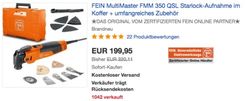 FEIN MultiMaster FMM 350 QSL Top im Koffer inkl. Zubehör - jetzt 10% billiger