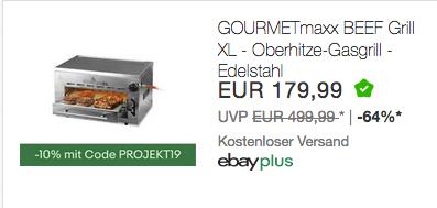 GOURMETmaxx Beef Maker XL Oberhitze-Gasgrill aus Edelstahl, bis ca. 800 °C - jetzt 13% billiger