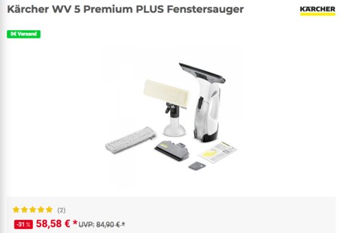 Kärcher WV 5 Premium Plus Fenstersauger, weiß - jetzt 13% billiger Kärcher WV 5 Premium Plus Fenstersauger, weiß - jetzt 13% billiger