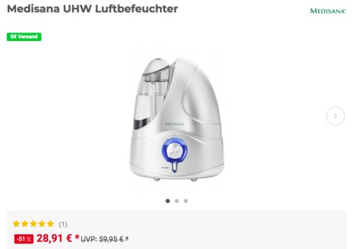 Medisana UHW Luftbefeuchter Medisana UHW Luftbefeuchter
