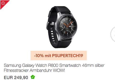 Samsung Galaxy Watch R800 Smartwatch 46mm, silber Samsung Galaxy Watch R800 Smartwatch 46mm, silber