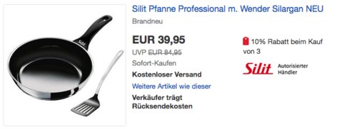 Silit Professional 26 cm Bratpfanne mit Wender - jetzt 17% billiger Silit Professional 26 cm Bratpfanne mit Wender - jetzt 17% billiger
