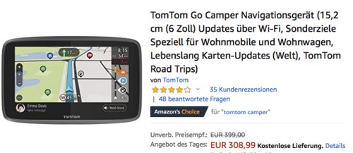 TomTom Go Camper Navigationsgerät, 6 Zoll TomTom Go Camper Navigationsgerät, 6 Zoll