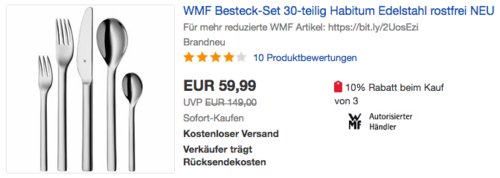 WMF Habitum Besteckset, 30-teilig - jetzt 24% billiger