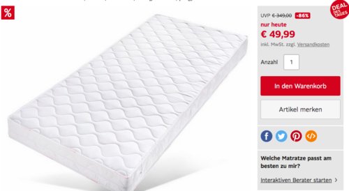 Badenia Komfortschaummatratze "Trendline BT 100", 90x200 cm - jetzt 14% billiger