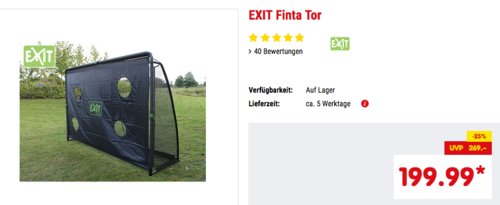 EXIT Finta Tor, 300 x 200 x 90 cm Fußballtor inkl. Torwand EXIT Finta Tor, 300 x 200 x 90 cm Fußballtor inkl. Torwand