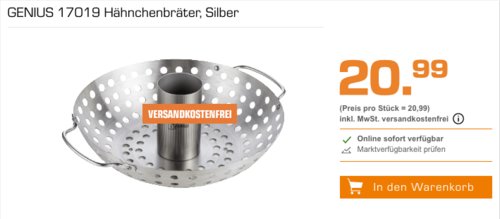 GENIUS 17019 Hähnchenbräter, Edelstahl GENIUS 17019 Hähnchenbräter, Edelstahl