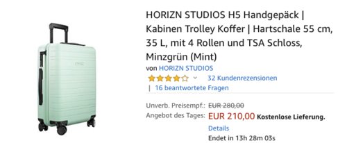 HORIZN STUDIOS H5 Handgepäck 35 L, mint HORIZN STUDIOS H5 Handgepäck 35 L, mint