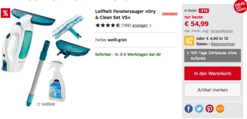 Leifheit Fenstersauger Set "Dry & Clean VS" Leifheit Fenstersauger Set "Dry & Clean VS"