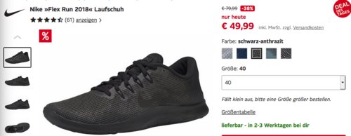 Nike Herren Laufschuh "Flex Run 2018", versch. Farben und Größen Nike Herren Laufschuh "Flex Run 2018", versch. Farben und Größen