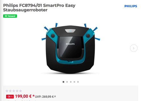 Philips FC8794/01 SmartPro Easy Staubsaugerroboter - jetzt 13% billiger