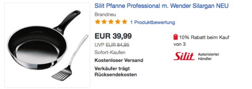 Silit Professional 26 cm Bratpfanne mit Wender - jetzt 15% billiger