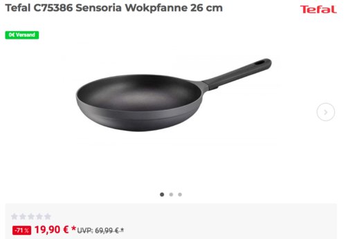 Tefal C75386 Wokpfanne "Sensoria", 26 cm - jetzt 30% billiger