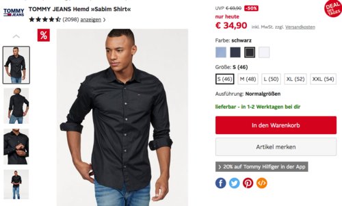 Tommy Jeans Original Stretch Herren Freizeithemd "Sabim Shirt", versch. Farben und Größen Tommy Jeans Original Stretch Herren Freizeithemd "Sabim Shirt", versch. Farben und Größen