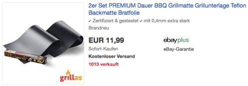 2er Set grillas® Premium Grillmatte 40x50cm zum Grillen und Backen 2er Set grillas® Premium Grillmatte 40x50cm zum Grillen und Backen