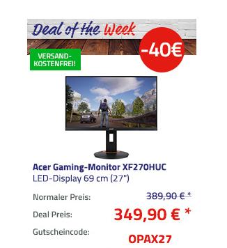 Acer XF270HUC Gaming-Monitor 69 cm (27"), 1ms, 144Hz Acer XF270HUC Gaming-Monitor 69 cm (27"), 1ms, 144Hz