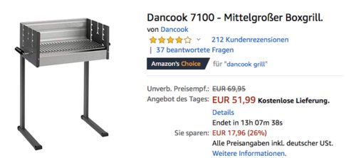Dancook 7100 Boxgrill/Holzkohlegrill, 79 x 65 x 32 cm Dancook 7100 Boxgrill/Holzkohlegrill, 79 x 65 x 32 cm