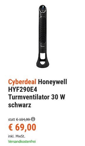 Honeywell QuietSet® Turmventilator HYF290E4, schwarz Honeywell QuietSet® Turmventilator HYF290E4, schwarz