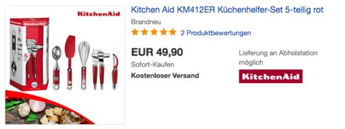 Kitchen Aid KM412ER Küchenhelfer-Set, 5-teilig - jetzt 28% billiger
