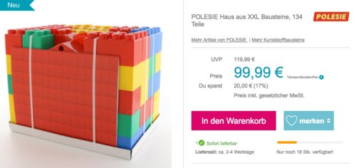 POLESIE Haus aus XXL Bausteine, 134 Teile POLESIE Haus aus XXL Bausteine, 134 Teile
