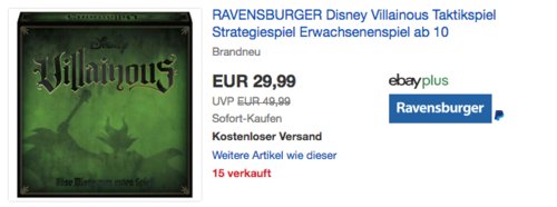 RAVENSBURGER "Disney Villainous" Strategiespiel, ab 10 Jahre RAVENSBURGER "Disney Villainous" Strategiespiel, ab 10 Jahre