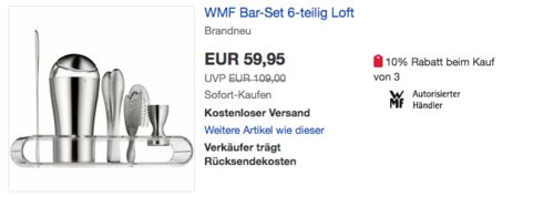 WMF Cocktail Bar-Set "Loft", 6-teilig - jetzt 25% billiger WMF Cocktail Bar-Set "Loft", 6-teilig - jetzt 25% billiger