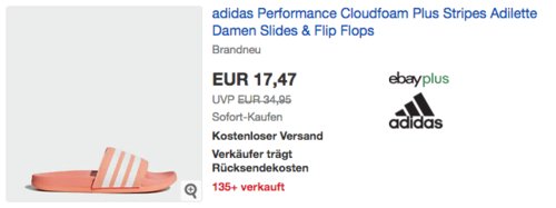 adidas Cloudfoam Plus Stripes Damen Adilette/Badesandale, rosa (37-44 1/2) adidas Cloudfoam Plus Stripes Damen Adilette/Badesandale, rosa (37-44 1/2)