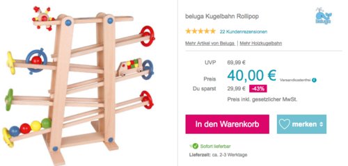 beluga Kugelbahn "Rollipop", 66 x 10 x 56,5 cm beluga Kugelbahn "Rollipop", 66 x 10 x 56,5 cm