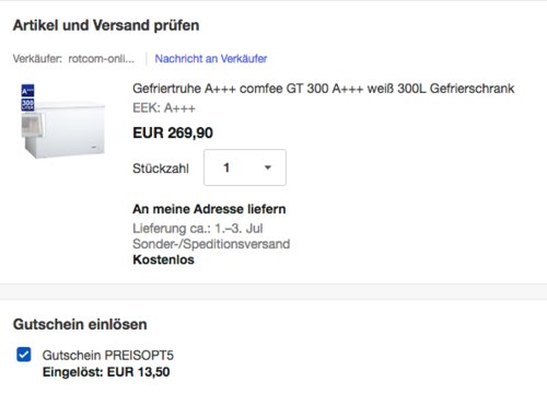 comfee GT 300 Gefriertruhe, 300L, A+++ comfee GT 300 Gefriertruhe, 300L, A+++