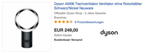 Dyson AM06 Tischventilator, schwarz/nickel - jetzt 17% billiger Dyson AM06 Tischventilator, schwarz/nickel - jetzt 17% billiger