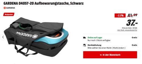 GARDENA 04057-20 Aufbewahrungstasche für Mähroboter GARDENA 04057-20 Aufbewahrungstasche für Mähroboter