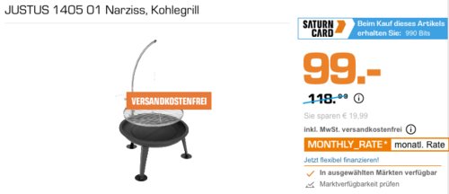 JUSTUS 1405 01 Feuerschale und Schwenkgrill "Narziss", 55 cm Grillfläche JUSTUS 1405 01 Feuerschale und Schwenkgrill "Narziss", 55 cm Grillfläche