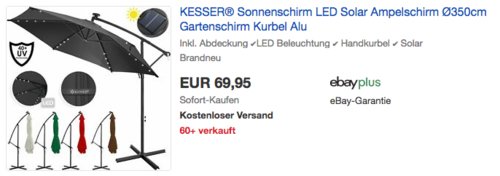 KESSER® Ø350cm LED Kurbel-Ampelschirm in versch. Farben KESSER® Ø350cm LED Kurbel-Ampelschirm in versch. Farben