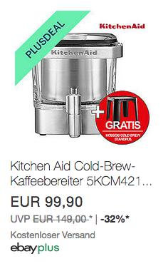 KitchenAid 5KCM4212SX Cold-Brew-Kaffeebereiter inkl. KitchenAid KCBSOB Ständer - jetzt 10% billiger