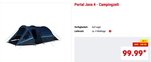 Portal "Java 4" - Campingzelt für 4 Personen Portal "Java 4" - Campingzelt für 4 Personen